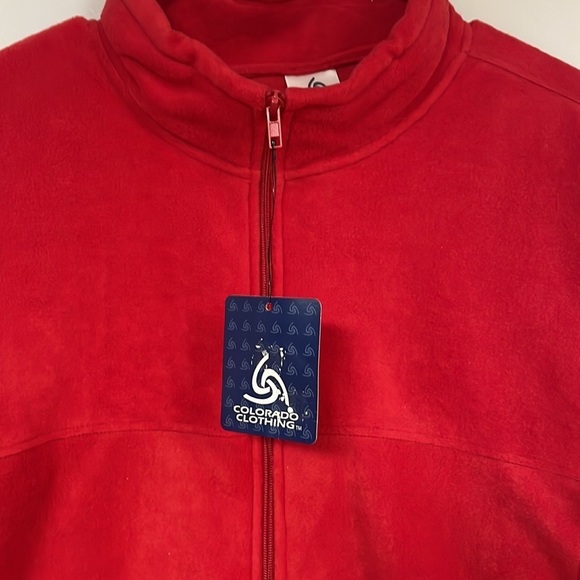 Colorado Clothing RED Zip front Fleece Sweatshirt , Large  NWT, zip pockets - Picture 2 of 7